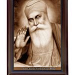 Dhan Dhan Sri Guru Nanak Dev Ji's Photo With Brown Frame