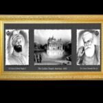 Sachkhand Sri Harmandar Sahib , Guru Gobind Singh ji & Guru Nanak Dev Ji Black & White phoo wtith Golden Frame