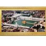 Top Sky View of Sachkhand Sri Harmandar Sahib With Golden Plated Frame