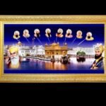 Sachkhand Sri Harmandar Sahib  With Ten Gurus Golden Plated Frame (Copy)