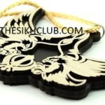 Baaz With Khanda Car Hanging Wooden