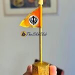 GOLDEN NISHAN SAHIB WITH KHANDA CAR DASHBOARD