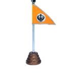 SILVER NISHAN SAHIB KHANDA BROWN BASE CAR DASHBOARD